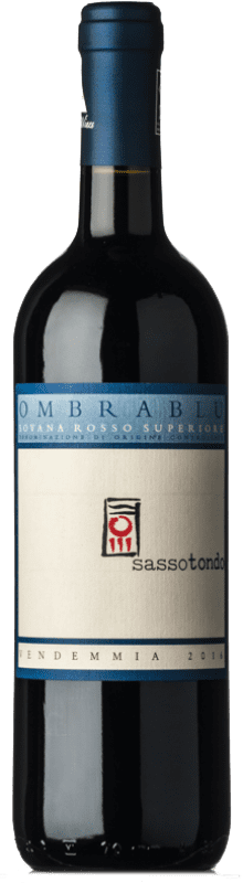 Envío gratis | Vino tinto Sassotondo Rosso Ombra Blu Superiore D.O.C. Sovana Toscana Italia Merlot, Sangiovese, Teroldego, Ciliegiolo Ecológico 75 cl