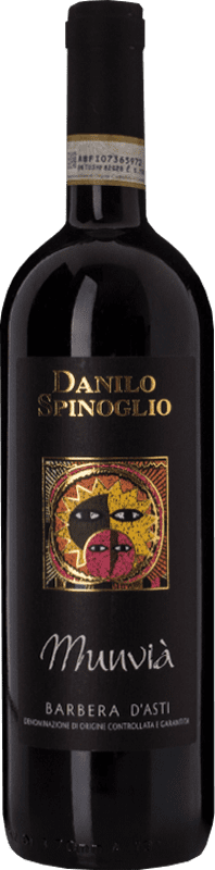 Free Shipping | Red wine Spinoglio Munvià D.O.C. Barbera d'Asti Piemonte Italy Barbera 75 cl