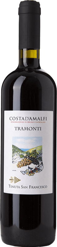 Бесплатная доставка | Красное вино San Francesco Tramonti Rosso D.O.C. Costa d'Amalfi Кампанья Италия Aglianico, Piedirosso, Tintore di Tramonti 75 cl