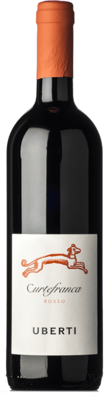 Free Shipping | Red wine Uberti Rosso D.O.C. Curtefranca Lombardia Italy Merlot, Cabernet Sauvignon, Cabernet Franc, Nebbiolo 75 cl