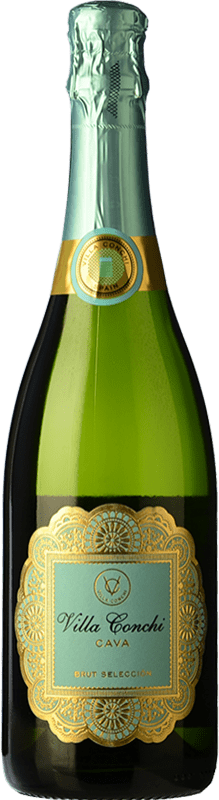 Бесплатная доставка | Белое игристое вино Villa Conchi Brut — брют Отбор D.O. Cava Испания Macabeo — Макабео, Xarel·lo — Шарелло, Chardonnay — Шардоне, Parellada — Парельяда 75 cl