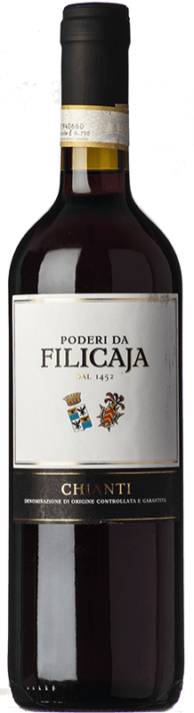 Free Shipping | Red wine Villa da Filicaja D.O.C.G. Chianti Tuscany Italy Sangiovese, Canaiolo 75 cl