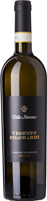 Free Shipping | White wine Villa Simone V Filonardi Reserve D.O.C.G. Frascati Superiore Lazio Italy Trebbiano, Grechetto, White Malvasia, Malvasia del Lazio 75 cl