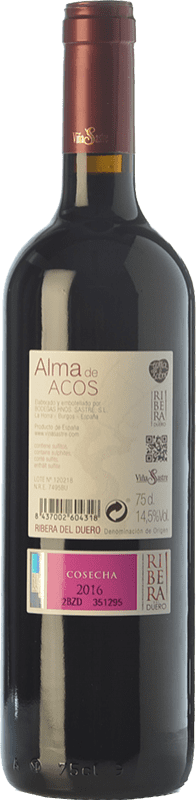 15,95 € Free Shipping | Red wine Viña Sastre Alma de Acos Crianza D.O. Ribera del Duero Castilla y León Spain Tempranillo Bottle 75 cl