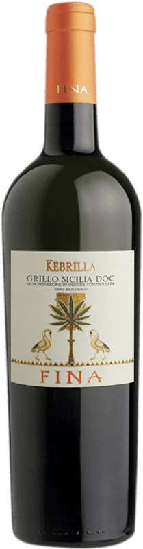 Free Shipping | White wine Cantine Fina Kebrilla D.O.C. Sicilia Sicily Italy Grillo Organic 75 cl