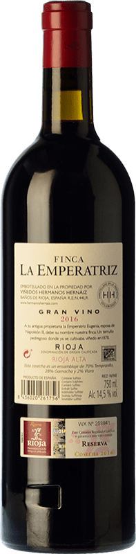 41,95 € | Red wine Hernáiz Finca La Emperatriz Gran Vino Tinto Reserva D.O.Ca. Rioja The Rioja Spain Tempranillo, Grenache, Viura Bottle 75 cl