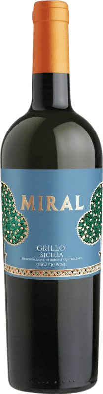 Free Shipping | White wine Cantine Fina Miral D.O.C. Sicilia Sicily Italy Grillo Organic 75 cl