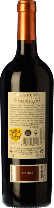 19,95 € Envío gratis | Vino tinto Yllera Bracamonte Reserva D.O. Ribera del Duero Castilla y León España Tempranillo Botella 75 cl