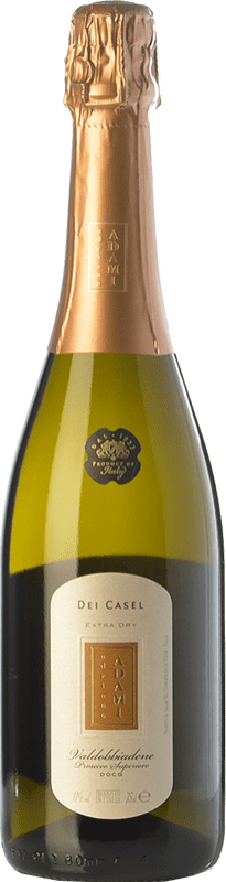 Бесплатная доставка | Белое игристое вино Adami Dei Casel Extra Brut — Экстра Брют D.O.C.G. Prosecco di Conegliano-Valdobbiadene Treviso Италия Glera — Глера 75 cl