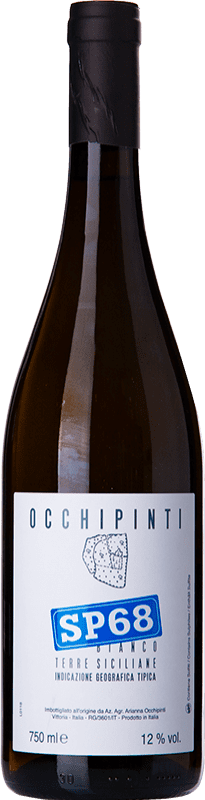 Free Shipping | White Wine Arianna Occhipinti SP68 Seco — Dry I.G.T. Terre Siciliane Sicily Italy Moscato — Muscat, Albanello Eco — Organic 75 cl