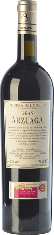 22,95 € Free Shipping | Red wine Arzuaga Gran Arzuaga Crianza D.O. Ribera del Duero Castilla y León Spain Tempranillo, Cabernet Sauvignon, Albillo Bottle 75 cl
