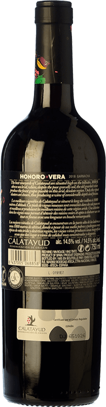 6,95 € Free Shipping | Red wine Ateca Honoro Vera Joven D.O. Calatayud Aragon Spain Grenache Bottle 75 cl