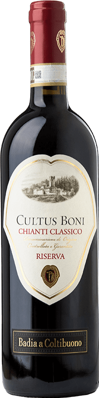 24,95 € | Red wine Badia a Coltibuono Cultus Boni Riserva Reserve D.O.C.G. Chianti Classico Tuscany Italy Sangiovese, Colorino, Canaiolo, Ciliegiolo, Mammolo, Foglia Tonda 75 cl