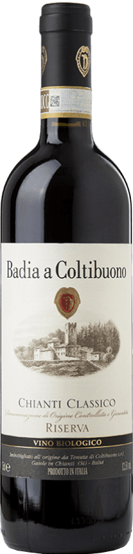 32,95 € | Red wine Badia a Coltibuono Riserva Reserva D.O.C.G. Chianti Classico Tuscany Italy Sangiovese, Colorino, Canaiolo, Ciliegiolo Bottle 75 cl
