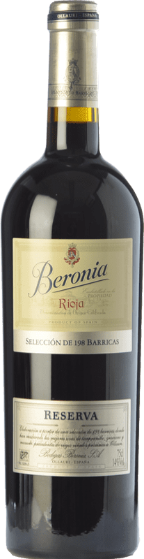 53,95 € | Красное вино Beronia 198 Barricas Резерв D.O.Ca. Rioja Ла-Риоха Испания Tempranillo, Grenache, Mazuelo 75 cl