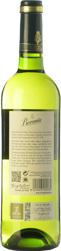 8,95 € | White wine Beronia D.O.Ca. Rioja The Rioja Spain Viura Bottle 75 cl