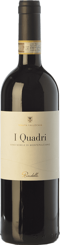28,95 € Free Shipping | Red wine Bindella I Quadri D.O.C.G. Vino Nobile di Montepulciano Tuscany Italy Sangiovese Bottle 75 cl