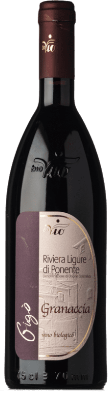 Free Shipping | Red wine BioVio Granaccia D.O.C. Riviera Ligure di Ponente Liguria Italy Grenache Organic 75 cl