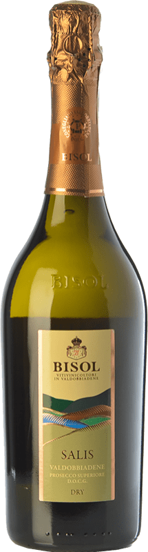 Бесплатная доставка | Белое игристое Bisol Salis сухой D.O.C.G. Prosecco di Conegliano-Valdobbiadene Treviso Италия Glera 75 cl