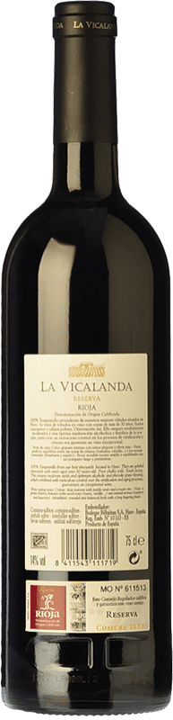 23,95 € Envío gratis | Vino tinto Bodegas Bilbaínas La Vicalanda Reserva D.O.Ca. Rioja La Rioja España Tempranillo Botella 75 cl