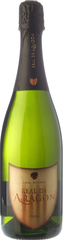 Envío gratis | Espumoso blanco Langa Real de Aragón Brut Nature Gran Reserva D.O. Cava Cataluña España Macabeo, Chardonnay 75 cl