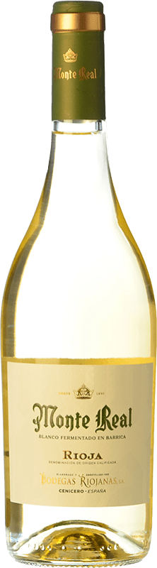 8,95 € Free Shipping | White wine Bodegas Riojanas Monte Real Fermentado en Barrica Crianza D.O.Ca. Rioja The Rioja Spain Viura, Malvasía Bottle 75 cl