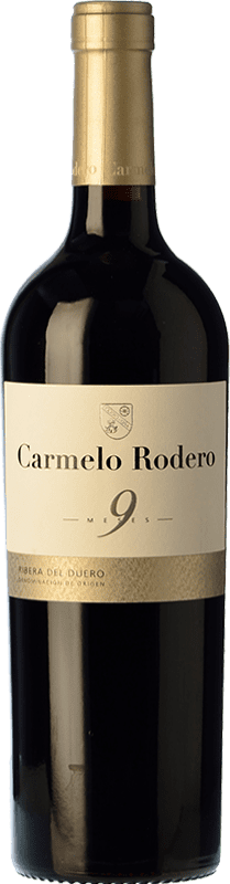 16,95 € | Red wine Carmelo Rodero 9 Meses Joven D.O. Ribera del Duero Castilla y León Spain Tempranillo Bottle 75 cl