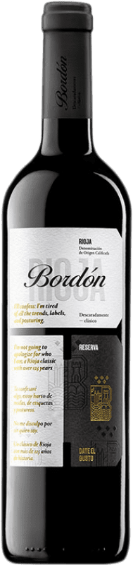 11,95 € | Vino tinto Bodegas Franco Españolas Bordón Reserva D.O.Ca. Rioja La Rioja España Tempranillo, Garnacha, Mazuelo 75 cl