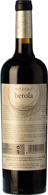 13,95 € Free Shipping | Red wine Borsao Berola Crianza D.O. Campo de Borja Aragon Spain Syrah, Grenache, Cabernet Sauvignon Bottle 75 cl