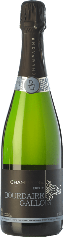 Kostenloser Versand | Weißer Sekt Bourdaire Gallois Brut A.O.C. Champagne Champagner Frankreich Pinot Meunier 75 cl