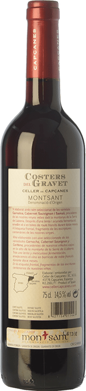 14,95 € Free Shipping | Red wine Capçanes Costers del Gravet Crianza D.O. Montsant Catalonia Spain Grenache, Cabernet Sauvignon, Carignan Bottle 75 cl