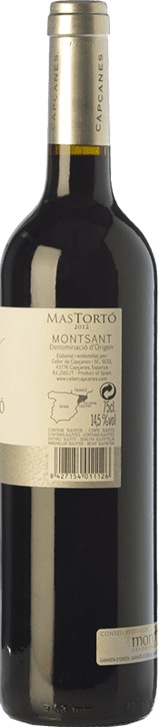 34,95 € Free Shipping | Red wine Capçanes Mas Tortó Crianza D.O. Montsant Catalonia Spain Merlot, Syrah, Grenache, Cabernet Sauvignon Bottle 75 cl