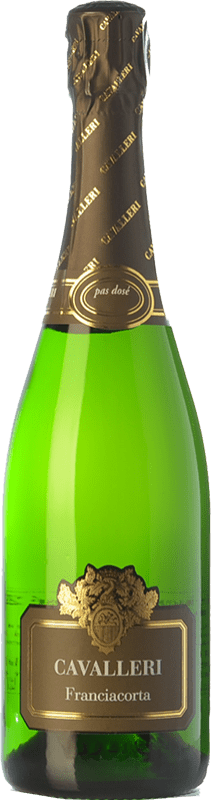 Бесплатная доставка | Белое игристое Cavalleri Pas Dosé D.O.C.G. Franciacorta Ломбардии Италия Chardonnay 75 cl