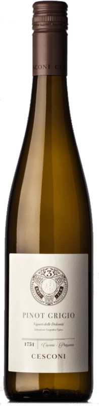 Free Shipping | White wine Cesconi Pinot Grigio I.G.T. Vigneti delle Dolomiti Trentino Italy Pinot Grey Organic 75 cl