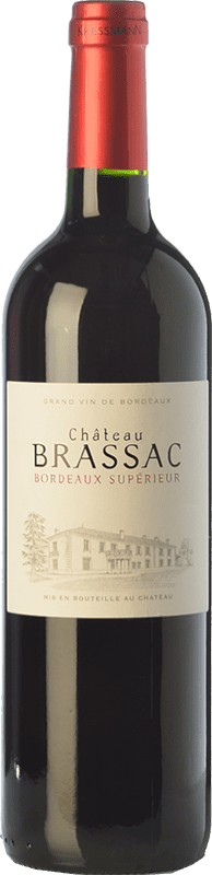 Бесплатная доставка | Красное вино Château Brassac Молодой A.O.C. Bordeaux Supérieur Бордо Франция Merlot, Cabernet Sauvignon, Cabernet Franc 75 cl