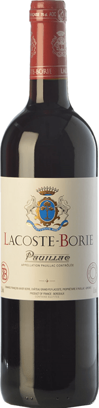38,95 € | Red wine Château Grand-Puy-Lacoste Lacoste Borie Aged A.O.C. Pauillac Bordeaux France Merlot, Cabernet Sauvignon, Cabernet Franc 75 cl