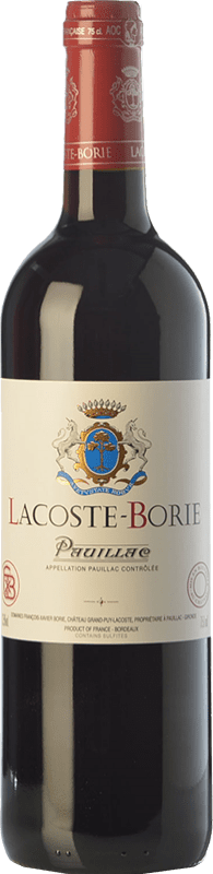 41,95 € | Rotwein Château Grand-Puy-Lacoste Lacoste Borie Crianza — Kurze Fassreifung A.O.C. Pauillac Bordeaux Frankreich Merlot, Cabernet Sauvignon, Cabernet Franc 75 cl