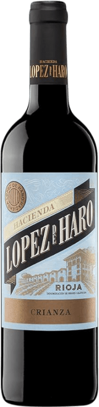 9,95 € Spedizione Gratuita | Vino Rosso Hacienda López de Haro Crianza — Invecchiato in Botte D.O.Ca. Rioja