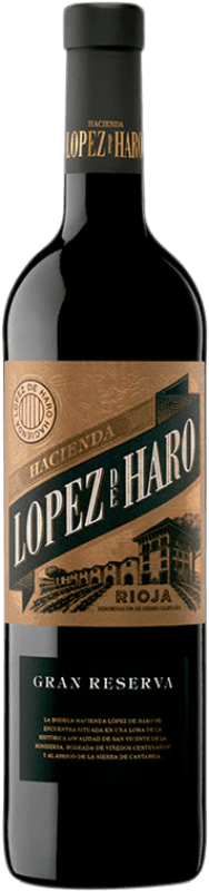 Бесплатная доставка | Красное вино Hacienda López de Haro Гранд Резерв D.O.Ca. Rioja Ла-Риоха Испания Tempranillo, Graciano 75 cl