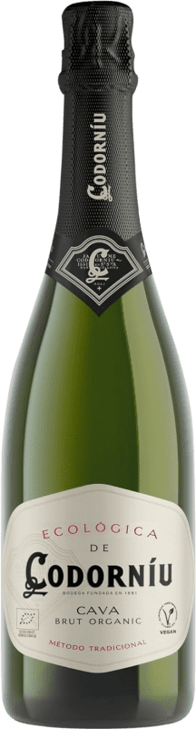 Free Shipping | White sparkling Codorníu Ecológico Brut D.O. Cava Catalonia Spain Macabeo, Xarel·lo, Parellada Organic 75 cl