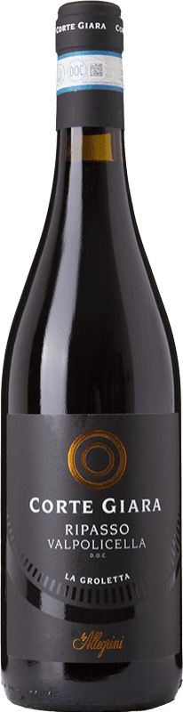 Бесплатная доставка | Красное вино Corte Giara La Groletta D.O.C. Valpolicella Ripasso Венето Италия Corvina — Корвина, Rondinella — Рондинелла 75 cl