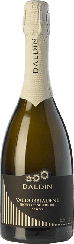 Бесплатная доставка | Белое игристое DalDin Экстра сухой D.O.C.G. Prosecco di Conegliano-Valdobbiadene Treviso Италия Glera 75 cl