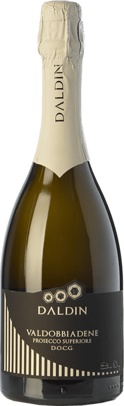 Envoi gratuit | Vin Mousseux Blanc DalDin Extra Seco — Extra-Sec D.O.C.G. Prosecco di Conegliano-Valdobbiadene Trévise Italie Glera 75 cl