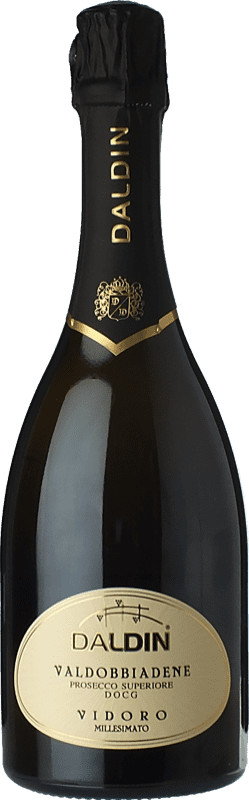 Envoi gratuit | Vin Mousseux Blanc DalDin Vidoro D.O.C.G. Prosecco di Conegliano-Valdobbiadene Trévise Italie Glera 75 cl