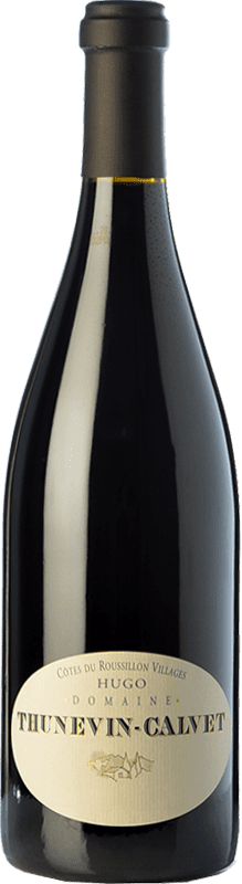 37,95 € | Red wine Thunevin-Calvet Hugo Aged A.O.C. Côtes du Roussillon Villages Languedoc-Roussillon France Syrah, Grenache Bottle 75 cl