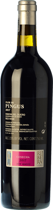 129,95 € Envío gratis | Vino tinto Dominio de Pingus Flor de Pingus Crianza D.O. Ribera del Duero Castilla y León España Tempranillo Botella 75 cl