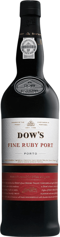 免费送货 | 强化酒 Dow's Port Fine Ruby I.G. Porto 波尔图 葡萄牙 Touriga Franca, Touriga Nacional, Tinta Roriz, Tinta Cão, Tinta Barroca 75 cl