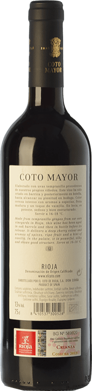 8,95 € Free Shipping | Red wine Coto de Rioja Coto Mayor Crianza D.O.Ca. Rioja The Rioja Spain Tempranillo, Graciano Bottle 75 cl