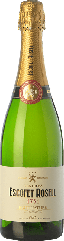 Бесплатная доставка | Белое игристое вино Escofet Rosell 1731 Brut Nature — Брют Натюр Резерва D.O. Cava Каталония Испания Pinot Noir — Пино Нуар, Macabeo — Макабео, Xarel·lo — Шарелло, Chardonnay — Шардоне, Parellada — Парельяда 75 cl