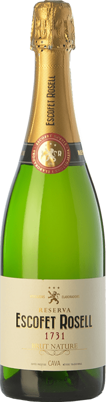 Envoi gratuit | Blanc mousseux Escofet Rosell 1731 Brut Nature Réserve D.O. Cava Catalogne Espagne Pinot Noir, Macabeo, Xarel·lo, Chardonnay, Parellada 75 cl